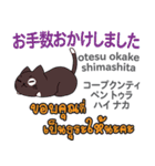 朝昼夜の猫日本語タイ語（個別スタンプ：36）