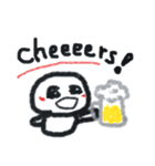 笑う雪だるま 英語バージョン（個別スタンプ：3）
