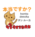 ラブラブ猫日本語タイ語（個別スタンプ：6）