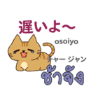 ラブラブ猫日本語タイ語（個別スタンプ：18）