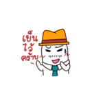 White man wearing a hat（個別スタンプ：13）