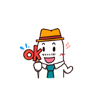 White man wearing a hat（個別スタンプ：22）