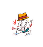 White man wearing a hat（個別スタンプ：24）