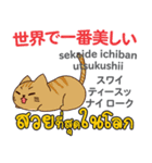 カワイイ猫日本語タイ語（個別スタンプ：2）