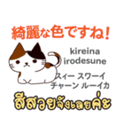 カワイイ猫日本語タイ語（個別スタンプ：22）