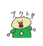ゆるい豚のバドミントン +（個別スタンプ：3）