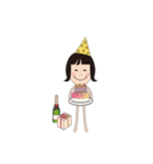 オカッパお嬢さん（個別スタンプ：14）