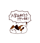 お祝い猫 日本語（個別スタンプ：11）