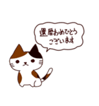 お祝い猫 日本語（個別スタンプ：19）