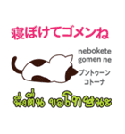 ごめんね猫日本語タイ語（個別スタンプ：1）