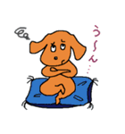 かわいいミニチュアダックスフンド チョコ（個別スタンプ：32）