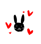 手書き黒うさぎ（個別スタンプ：5）