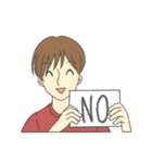 若干上から目線で素朴な顔の男の子たち（個別スタンプ：26）