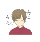 若干上から目線で素朴な顔の男の子たち（個別スタンプ：34）