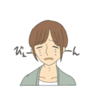 若干上から目線で素朴な顔の男の子たち（個別スタンプ：35）