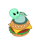 Cute Alien ＆ Flying Hamburger（個別スタンプ：4）
