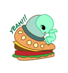 Cute Alien ＆ Flying Hamburger（個別スタンプ：6）