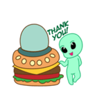 Cute Alien ＆ Flying Hamburger（個別スタンプ：8）