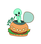 Cute Alien ＆ Flying Hamburger（個別スタンプ：9）