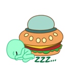 Cute Alien ＆ Flying Hamburger（個別スタンプ：13）