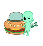 Cute Alien ＆ Flying Hamburger（個別スタンプ：16）