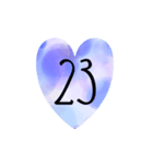 数字スタンプ（ハート）（個別スタンプ：24）