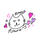仲の良いくまとねこ（個別スタンプ：4）
