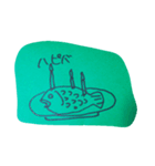 うろんな目付きの動物(緑)（個別スタンプ：9）