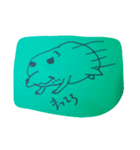 うろんな目付きの動物(緑)（個別スタンプ：15）
