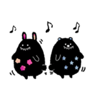 モノクロうさぎとクマのスタンプ（個別スタンプ：21）