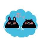 モノクロうさぎとクマのスタンプ（個別スタンプ：40）
