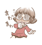 あわあわする三つ編みメガネさん（個別スタンプ：1）