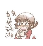あわあわする三つ編みメガネさん（個別スタンプ：3）