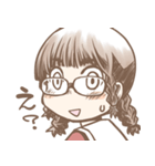 あわあわする三つ編みメガネさん（個別スタンプ：10）