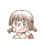 あわあわする三つ編みメガネさん（個別スタンプ：12）