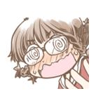 あわあわする三つ編みメガネさん（個別スタンプ：14）