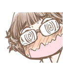 あわあわする三つ編みメガネさん（個別スタンプ：15）