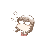 あわあわする三つ編みメガネさん（個別スタンプ：25）