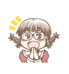 あわあわする三つ編みメガネさん（個別スタンプ：27）