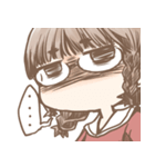 あわあわする三つ編みメガネさん（個別スタンプ：32）