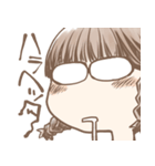 あわあわする三つ編みメガネさん（個別スタンプ：34）