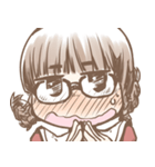 あわあわする三つ編みメガネさん（個別スタンプ：36）