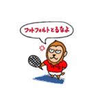 テニスをするサル（個別スタンプ：16）