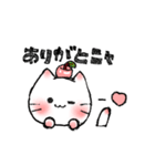 りんごにゃんこのかわいいスタンプ（個別スタンプ：3）