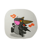 黒と白ドラゴン（個別スタンプ：7）