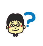 ショートヘアー＆眼鏡の女性のスタンプ（個別スタンプ：9）