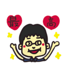 ショートヘアー＆眼鏡の女性のスタンプ（個別スタンプ：16）