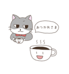 はちわれネコのポーカーフェイス（個別スタンプ：34）