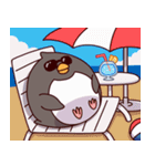 ものぐさペンギン(夏)（個別スタンプ：5）