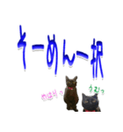 ★りある黒猫★夏仕様(デカ文字)（個別スタンプ：31）